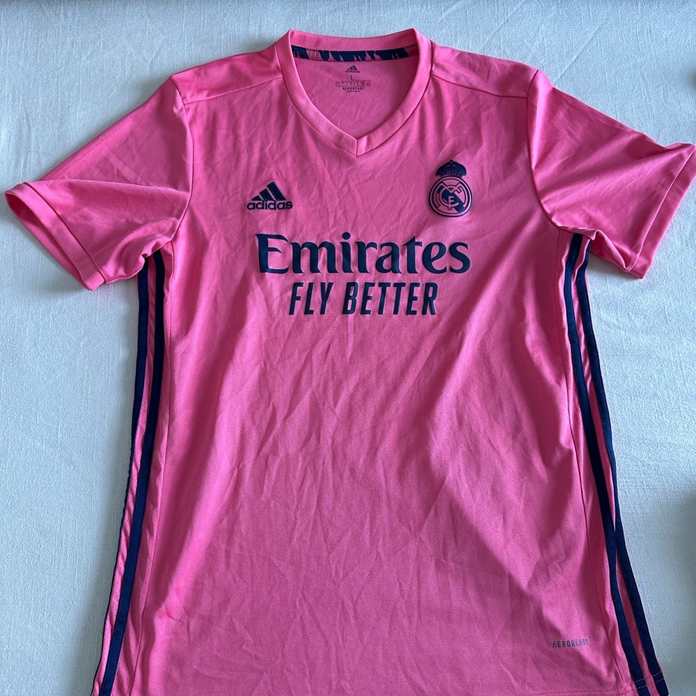 Adidas Pink and Navy Soccer Jersey